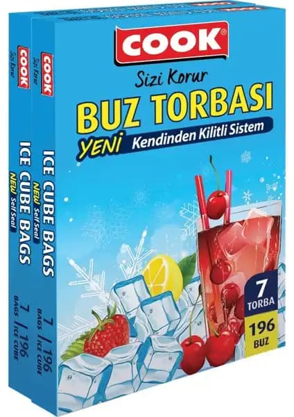 Cook Kilitli Buz Torbası 2'li set ile pratik ve güvenilir buz saklama çözümü