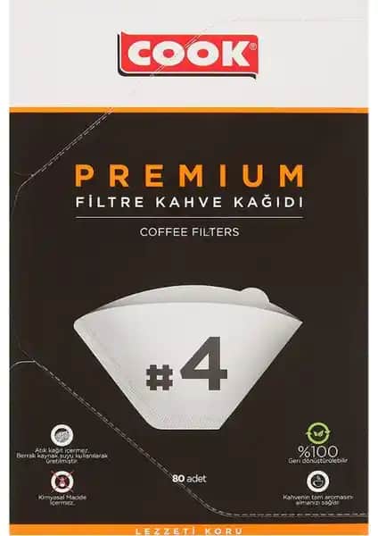 Cook Premium Filtre Kahve Kağıdı 4 Ebatıyla Mükemmel Kahve Deneyimi İçin Uygun