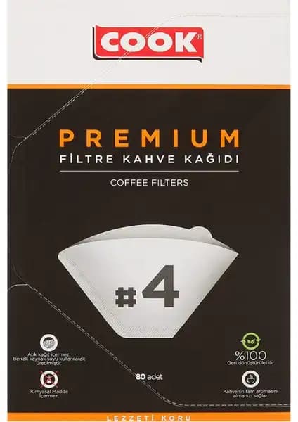 Cook Premium Filtre Kahve Kağıdı 4 Ebatıyla Mükemmel Kahve Deneyimi İçin Uygun