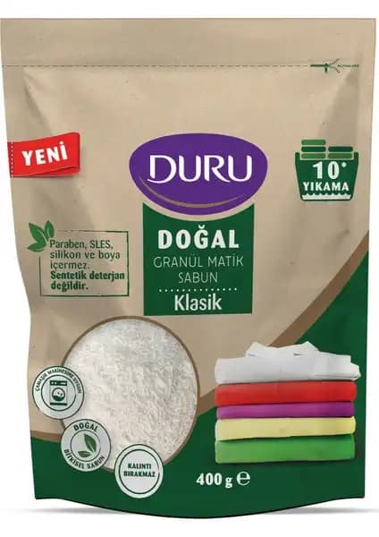 Duru Granül Matik Sabun Klasik 400 gr Doğal ve Güçlü Çamaşır Temizliği Çözümü