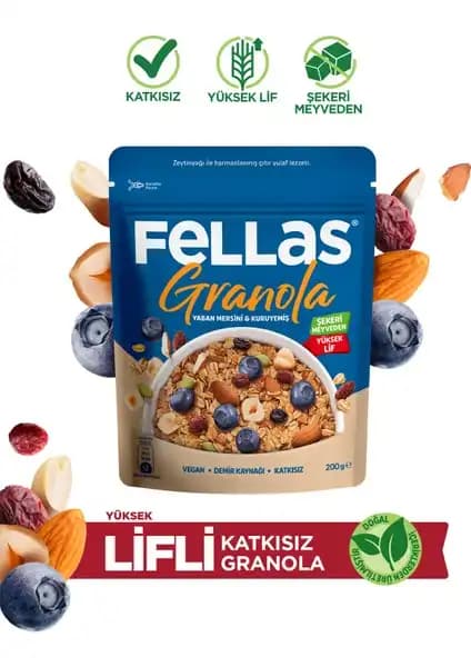 Fellas Granola Yaban Mersini ve Kuruyemiş ile Sağlıklı ve Lezzetli Bir Atıştırmalık Alternatifi