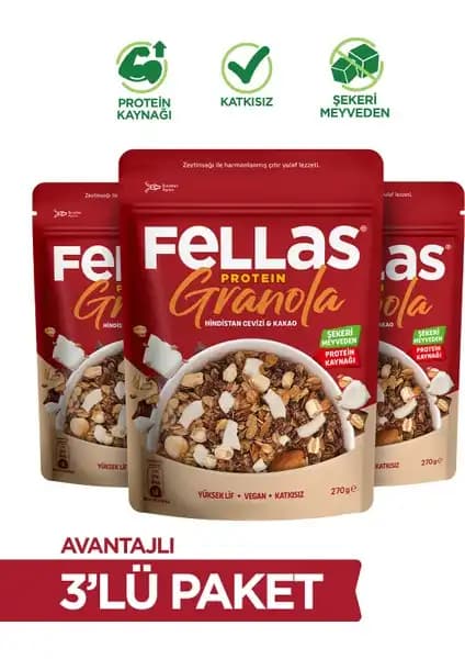 Fellas Protein Granola Hindistan Cevizi ile Sağlıklı ve Lezzetli Bir Kahvaltı Seçeneği