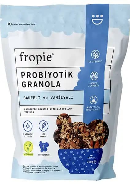 Fropie Badem ve Vanilya Probiyotik Granola Sağlıklı ve Doğal Kahvaltı Seçeneği