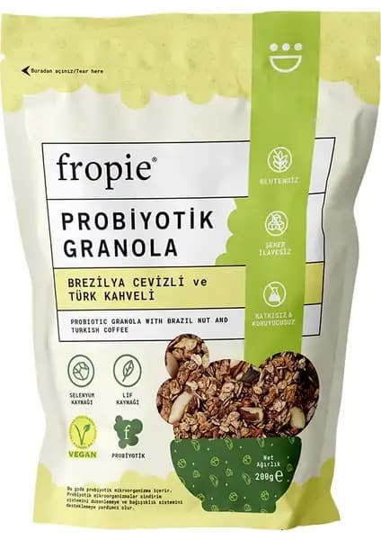 Fropie Glutensiz Brezilya Cevizi ve Türk Kahveli Probiyotik Granola Ürünü Özellikleri ve Faydaları