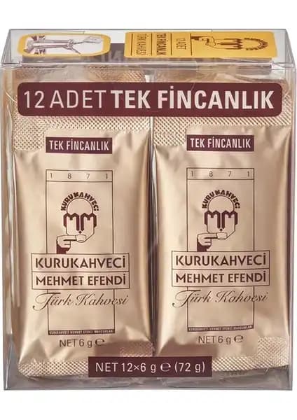 Golda Mehmet Efendi Türk Kahvesi 12 Tek Fincanlık Paketler Pratik ve Geleneksel Tat