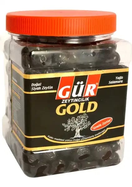 Gür Zeytincilik Doğal Siyah Salamura Gemlik Zeytini 1kg - Kalite ve Doğallığın Buluşması