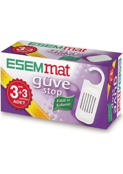 Güve ve Zararlılara Karşı Etkili Çözüm: Esemmat Güve Stop 3 Askı+3 Çekmece Güve Kovucu