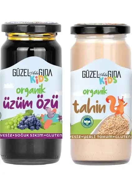 Güzel Ada Gıda Kids Organik Üzüm Özü ve Tahin Seti Sağlıklı ve Doğal Beslenme Alternatifleri