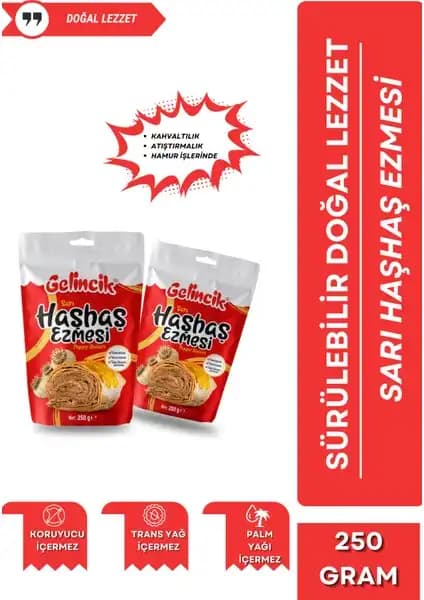 Haşhaşcıgil 250 gr Sarı Haşhaş Ezmesi Doğal ve Katkısız Organik Susam Ezmesi