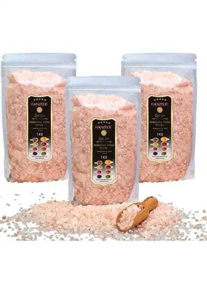 Himalaya Bitkisel Pembe Himalaya Tuzu Granül 1 kg x 3 Adet Sağlıklı ve Doğal Mineral Tuz