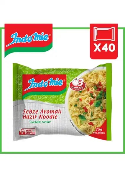 Indomie 40'lı Sebze Aromalı Hazır Noodle Koli: Pratik ve Lezzetli Yemek Seçeneği