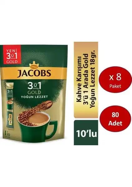 Jacobs 3ü1 Ara Gold Kahve Karışımı: Yoğun Lezzet ve Pratik Kullanım Özellikleri