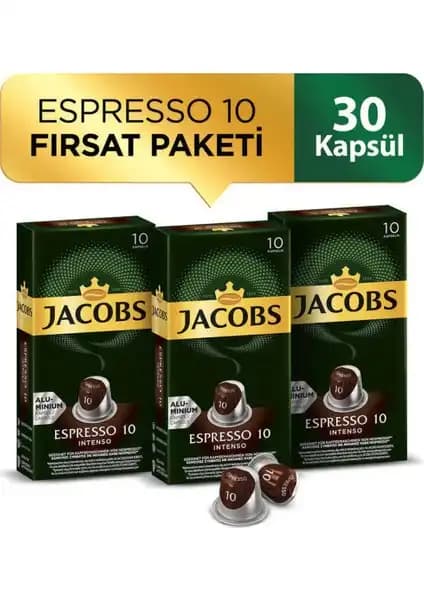 Jacobs Espresso 10 Intenso Kapsül Kahve: Yoğun Aroması ve Kolay Kullanımıyla Preferansınız Olacak