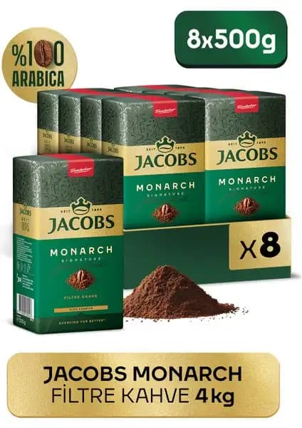 Jacobs Monarch Filtre Kahve Seti 8x500g Kalite ve Lezzetin Buluşması