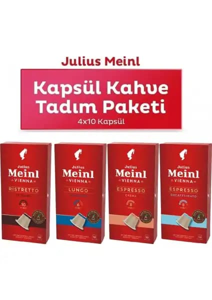 Julius Meinl Nespresso Uyumlu Kapsül Kahve Seti 4'lü Kalite ve Lezzet Birliği
