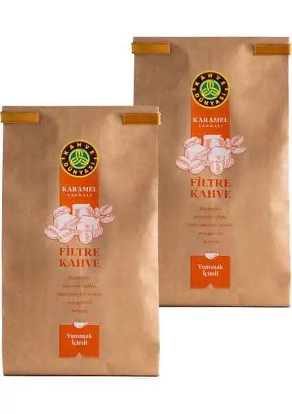 Kahve Dünyası 2'li Karamel Aromalı Filtre Kahve: Lezzetli ve Kaliteli Kahve Deneyimi