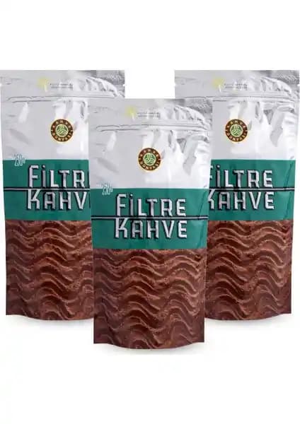 Kahve Dünyası Filtre Kahve 250g x 3'lü Paketle Kaliteli ve Dengeli Bir Kahve Deneyimi Sunar