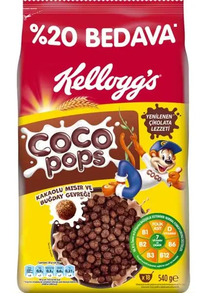 Kellogg's Coco Pops Topları 540 gr: Sağlıklı ve Lezzetli Çocuklar İçin Atıştırmalık Seçeneği