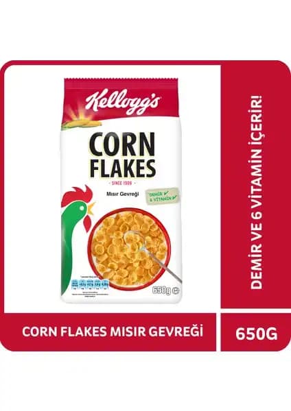 Kellogg's Corn Flakes: Sağlıklı ve Pratik Bir Kahvaltı Seçeneği 650 Gramlık Paket İle