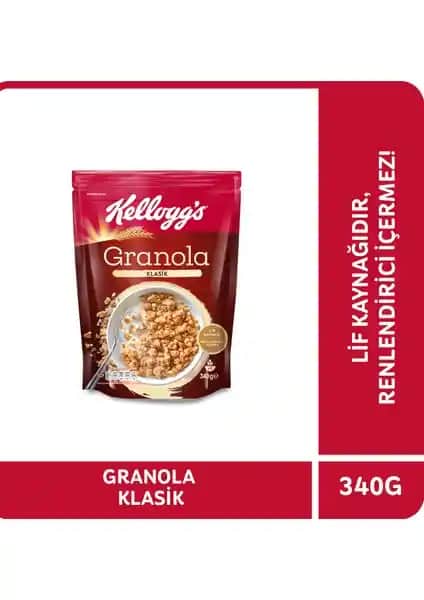 Kellogg's Granola Klasik 340 G Sağlıklı ve Lezzetli Kahvaltı Seçeneği
