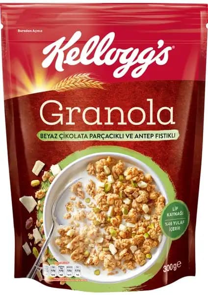 Kellogg’s Granola Beyaz Çikolata ve Antep Fıstıklı: Sağlıklı ve Lezzetli Kahvaltı Seçeneği