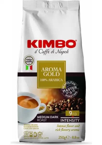 Kimbo Aroma Gold 100% Arabica Çekirdek Kahve: Zengin Aroma ve Kaliteli Lezzet Deneyimi