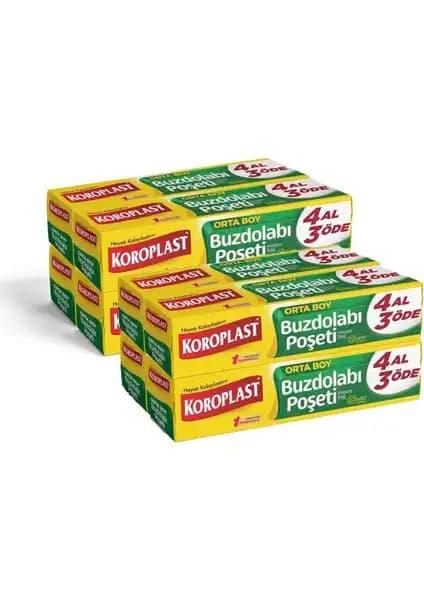 Koroplast Orta Boy Buzdolabı Poşeti 2'li Paket Gıda Saklama ve Düzenleme