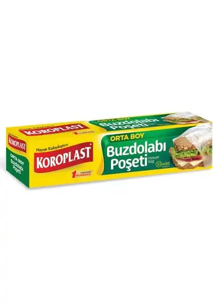 Koroplast Orta Boy Buzdolabı Poşeti 30'lu Paket 24x38 cm Pratik ve Hijyenik Saklama Çözümü