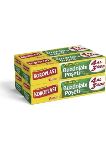 Koroplast Orta Boy Buzdolabı Poşeti 80'li Gıda Saklama ve Düzenleme Çözümü