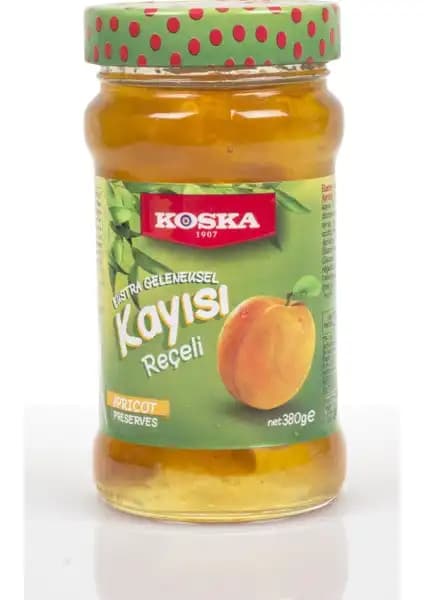 Koska Ekstra Geleneksel Kayısı Reçeli 380g doğal lezzet ve yüksek kalite ile kahvaltıların vazgeçilmezi