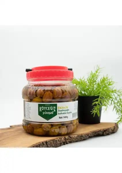Köyceğiz Ekincik Sofralık Yeşil Zeytin 1400 G Doğal ve Yöresel Lezzet Seçeneği