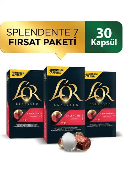 L'Or Splendente Intensity 7 Kahve Kapsülleri Nespresso Uyumlu Zengin Aromalar