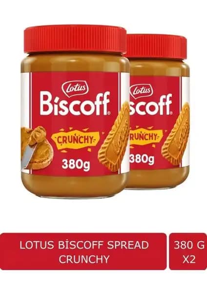 Lotus Biscoff Spread Crunchy 380 G x 2: Kıtır Kıtır ve Lezzetli Ezme Ürünü