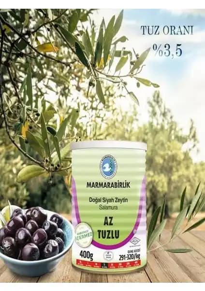 Marmarabirlik 400 gr Siyah Zeytin Teneke Kutu: Kaliteli ve Lezzetli Zeytin Seçeneği