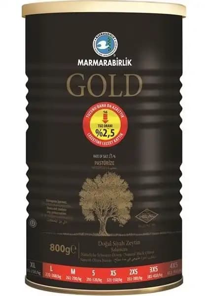 Marmarabirlik Gold-Mega 201-230 XL Siyah Zeytin: Yüksek Kalite ve Doğal Lezzet