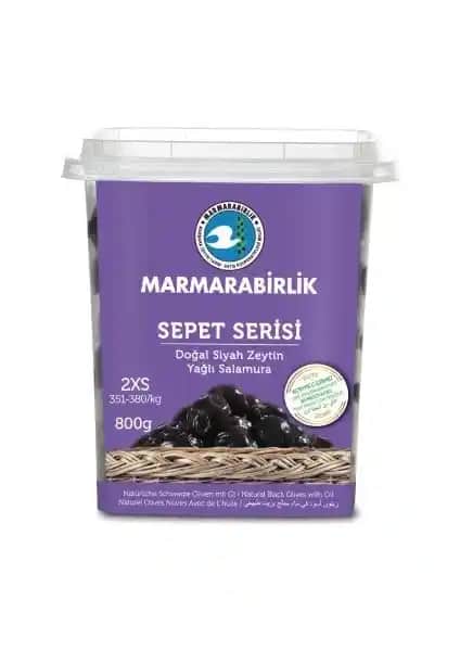 Marmarabirlik Sepet Serisi Elit 351-380 2XS 800 gr Siyah Zeytin Kalite ve Lezzetin Buluşması