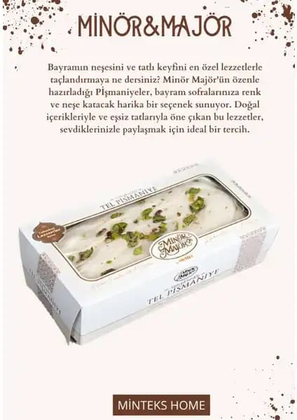 Minteks M-M 200 Gr Tel Pişmaniye Antep Fıstıklı Geleneksel ve Modern Lezzet Birlikteliği