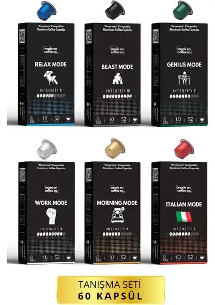 Mode On Coffee Co. Nespresso Uyumlu Alüminyum Kahve Kapsülleri Seti 60 Adet