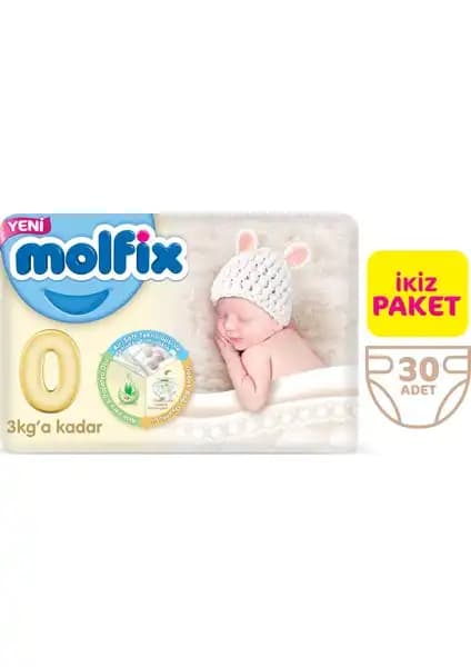 Molfix 0 Beden Ekstra Küçük Yenidoğan Bebek Bezi İkiz Paketleri Güvenli ve Pratik Kullanım İçin