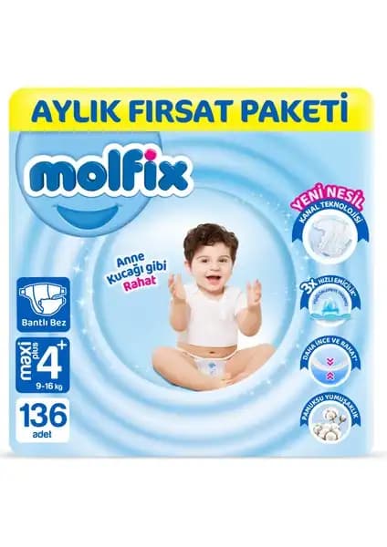 Molfix Bebek Bezi 4+ Beden Maxi Plus: Yüksek Emicilik ve Konfor Sağlayan Güvenilir Bez