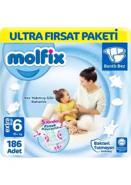 Molfix Bebek Bezi 6 Beden Ultra Fırsat Paketi: Yüksek Performans ve Konfor Sağlar