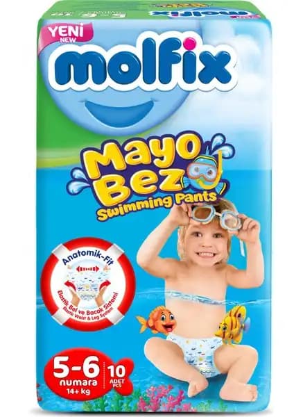 Molfix Mayo Bebek Bezi Swimming Pants 5-6 Beden Konfor ve Güvenlik Odaklı Yüzme Bezi