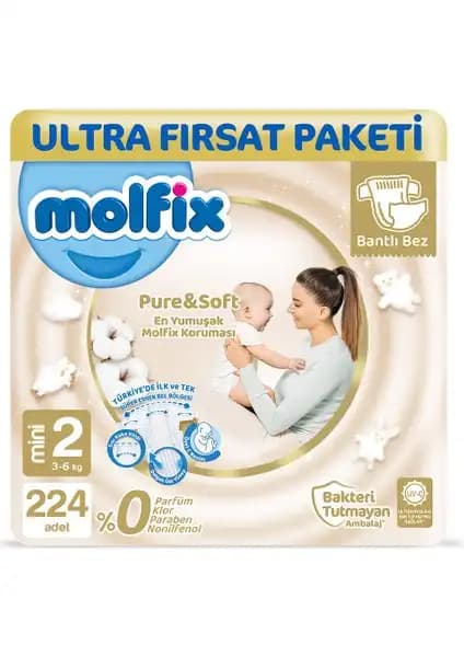 Molfix Pure&Soft 2 Beden Mini Ultra Fırsat Paketi Bebekler İçin Güvenilir ve Konforlu Seçenek