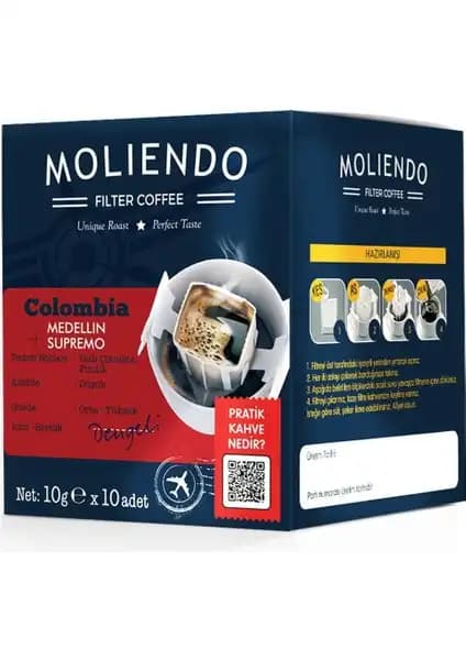Moliendo Colombia Medellín Pratik Filtre Kahve Kolombiya'nın Zengin Aromasıyla Tanışın