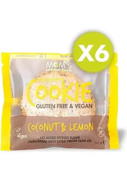 Mom's Natural Foods 6'lı Glutensiz Limon ve Hindistan Cevizi Kurabiyesi Sağlıklı Atıştırmalık