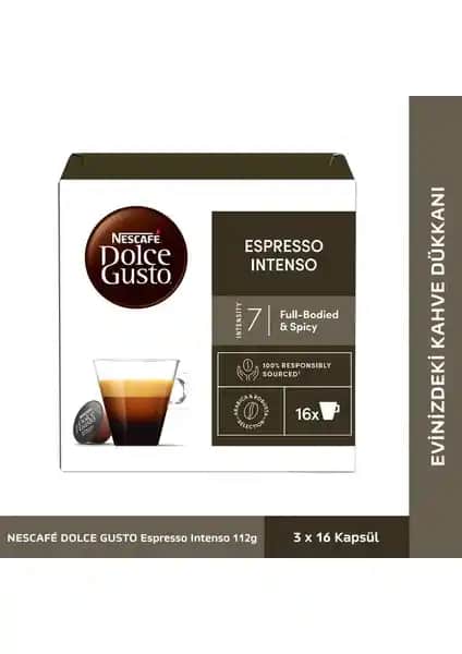 Nescafe Dolce Gusto Espresso Intenso 16 Kapsül ile Yoğun Aromalı ve Pratik Kahve Deneyimi