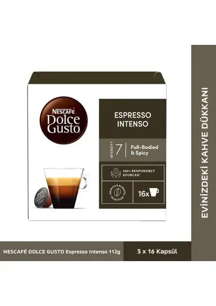 Nescafe Dolce Gusto Espresso Intenso 16 Kapsül ile Yoğun Aromalı ve Pratik Kahve Deneyimi