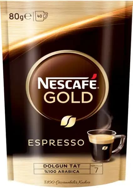 Nescafe Gold Espresso Ekonomik Paket 80g - Yüksek Kaliteli Arabica Çekirdekli Kahve
