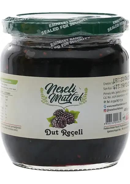 Neşeli Mutfak Doğal Karadut Reçeli 480 gr Sağlıklı ve Organik Tatlar İçin Uygun