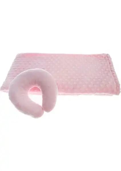Özdilek Tomurcuk Boyun Yastıklı Bebek Battaniyesi Pembe 90x110 Yumuşak ve Güvenli Tasarım